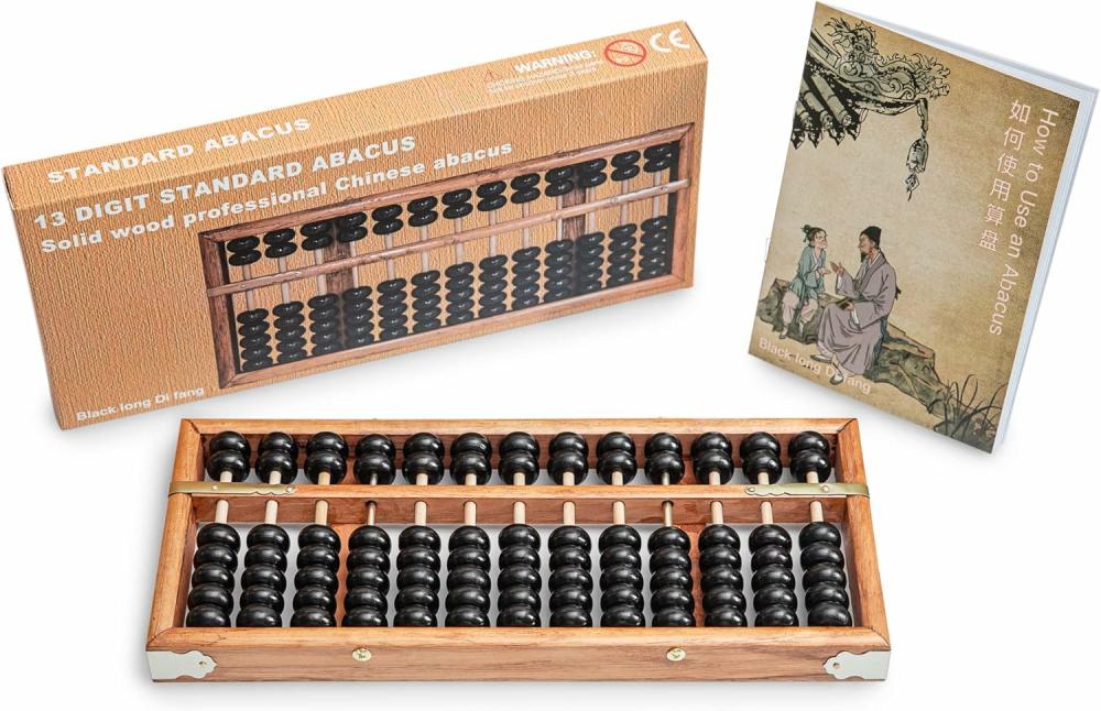 Abacukusok | Digitális Standard Abacus-28.5Cm-Professzionális 13-os oszlop Soroban kalkulátor (Funkcionális és oktatási eszköz) régi stílusú kínai fa abacus. Abacukusok Abacukusok