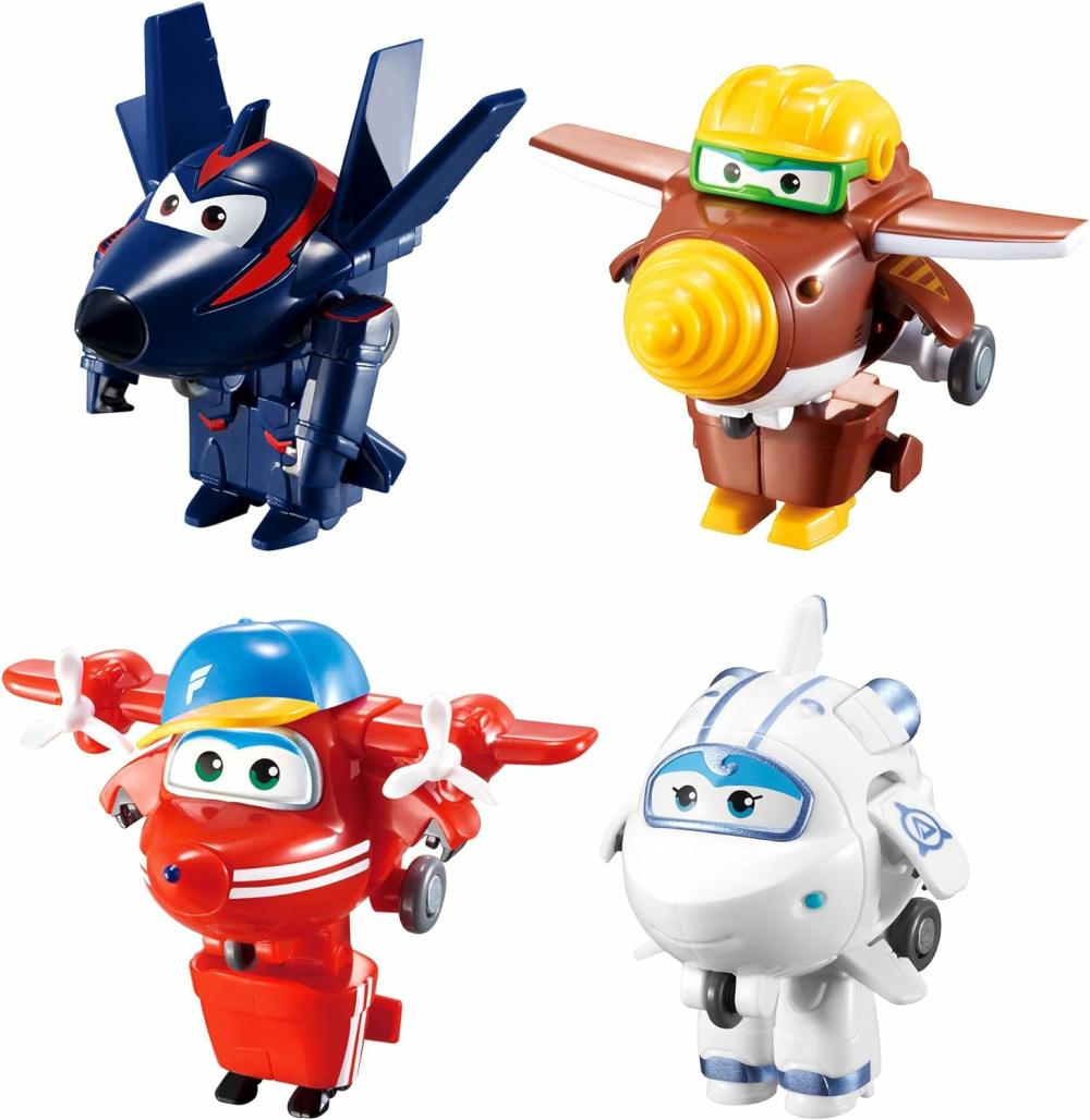 Autós ülés ésroller játékok | 2′ Transform-A-Bot 4-Pack Flip, Todd, Agent Chase, Astra Repülőjátékok Mini Akciófigura Belső Iskolás Játékrepülőcsomag 3 4 5 Éves Gyerekek Születésnapi Ajándék Autós ülés ésroller játékok Autós ülés ésroller játékok