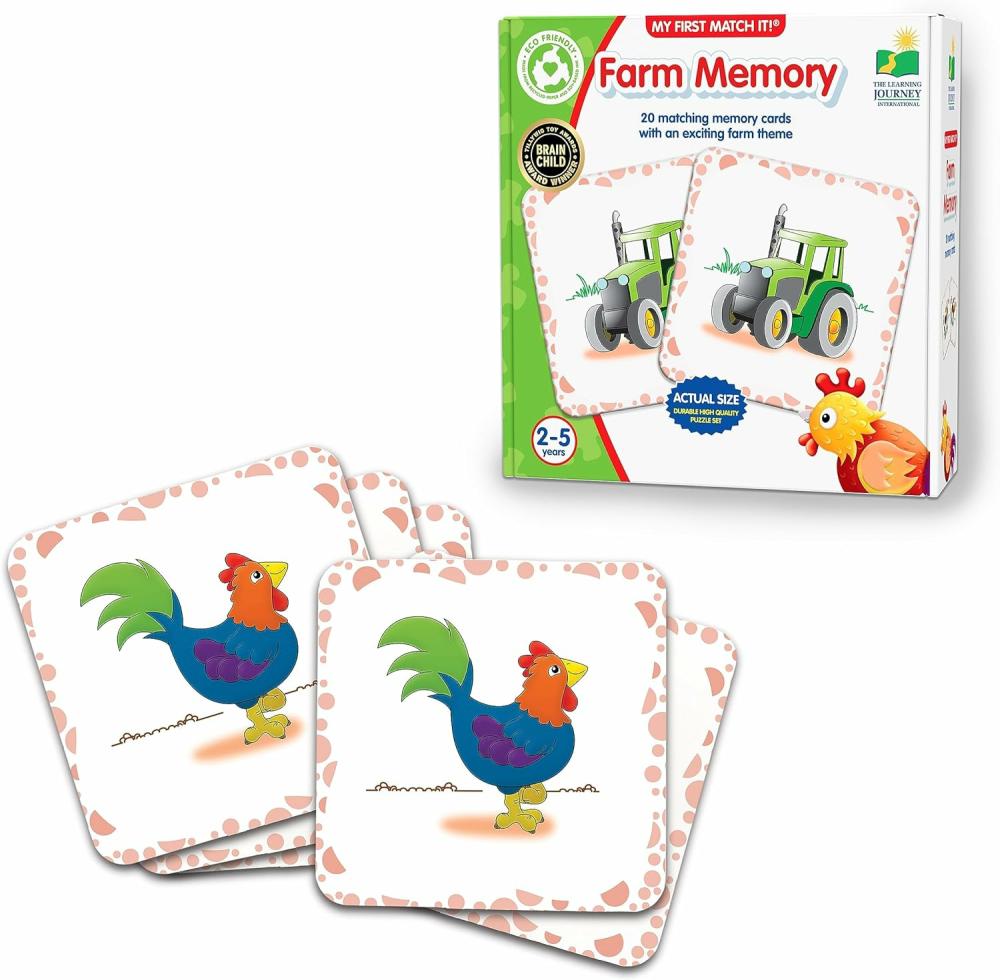 Baba- és csecsemőjátékok | My First Memory Game – Farm Memory – 20 Card Matching Memory Game – Oktatási csecsemő ajándékok fiúknak és lányoknak 2 és felfelé – Díjazott tanulási játék Multi Baba- és csecsemőjátékok Baba- és csecsemőjátékok