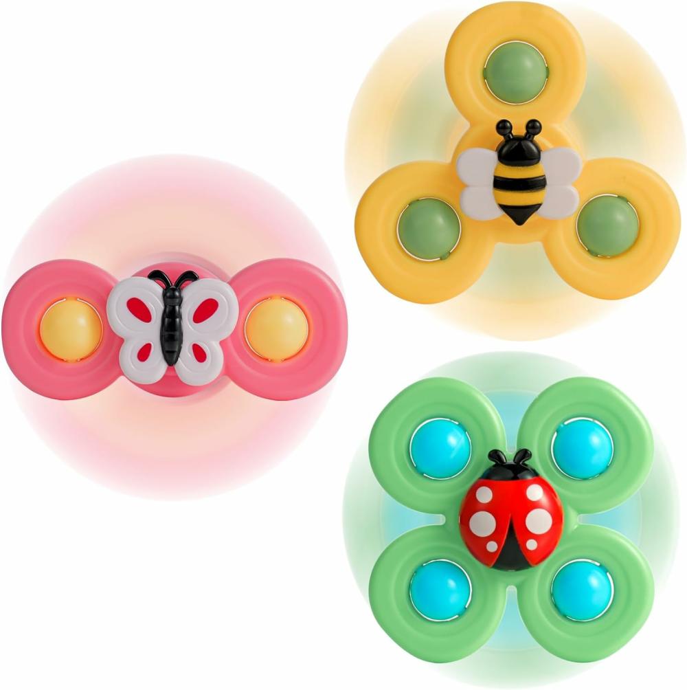 Csúszkálók | 3 db Suction Cup Spinner Játék Babáknak  Fidget Spinners Érzékelési Fürdőjátékok 6 12 18 Hónap  Repülőgép Autó Utazási Alapvető 1-3 Éves Fiú Lány Születésnapi Ajándék Babáknak Csúszkálók Csúszkálók