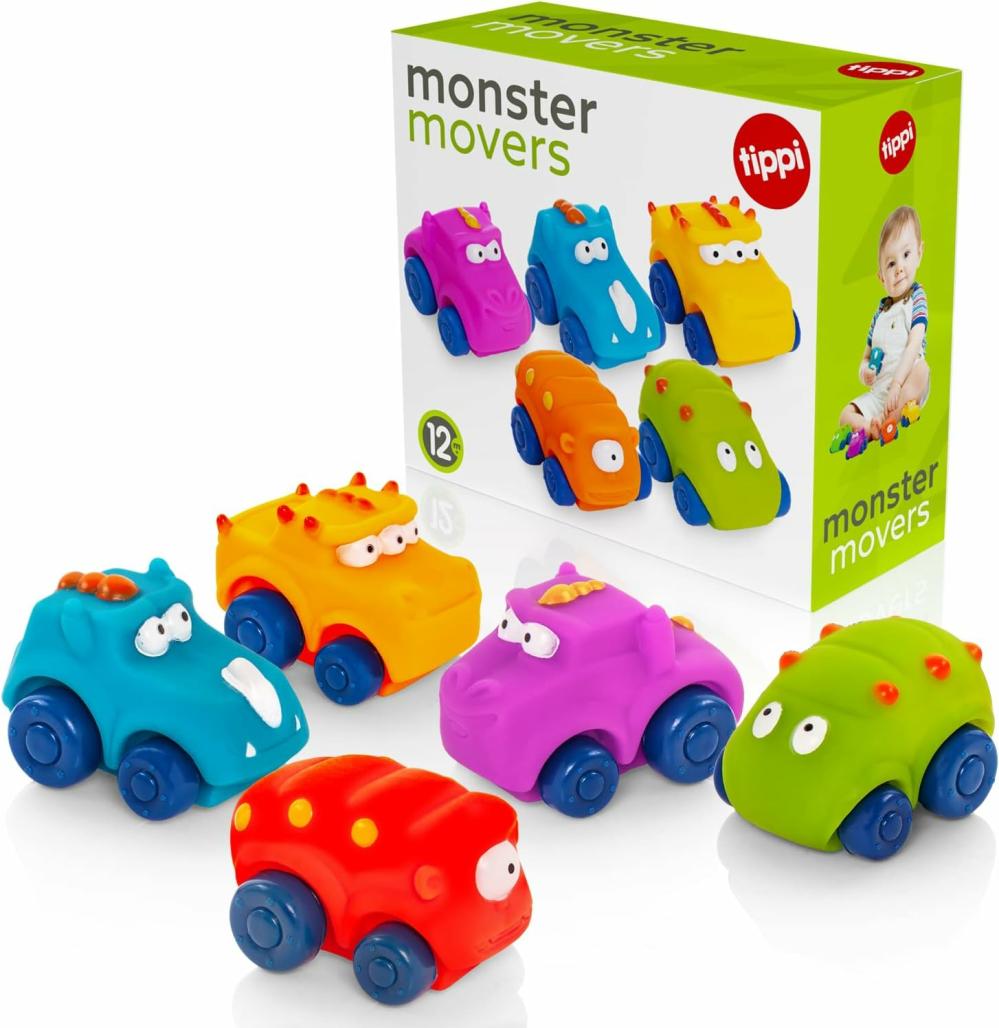 Fújó és húzó játékok | Monster Movers 5 Soft Play Baby Toy Cars – Játékkocsi készlet 1 éveseknek – 12 hónaptól 1 éves fiú ajándékok – 1 éves fiúk játékai Fújó és húzó játékok Fújó és húzó játékok