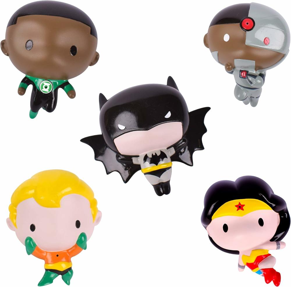 Fürdőjátékok | Dc Comics Minta nélküli Super Hősök Fürdőcsörgők Babáknak 5 db-os Csomag Baba Játékcsörgők Batman, Wonder Woman, Zöld Lantern, Cyborg és Aquaman fürdőidei játékok Fürdőjátékok Fürdőjátékok