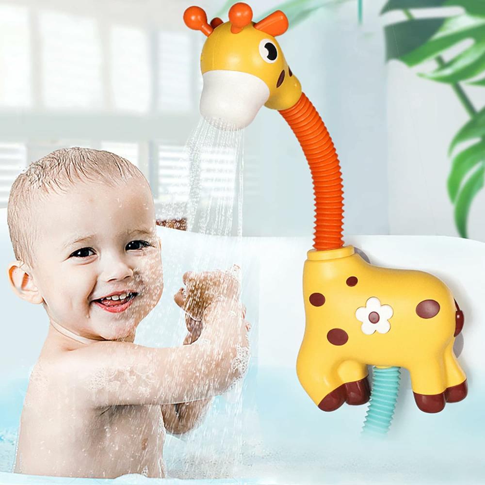 Fürdőjátékok | Giraffe Baby Bath Toys – Automatikus öntöző berendezés szívó fürdőjáték kisgyermekeknek – Fürdőkádas Játékok Gyerekek Játékai 3-8 éveseknek – Sárga Fürdőjátékok Fürdőjátékok