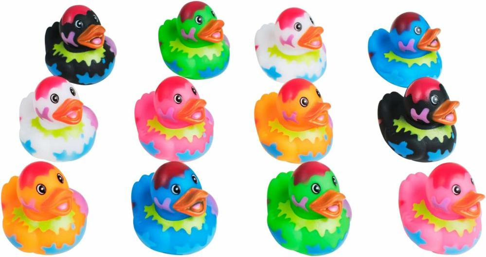 Fürdőjátékok | Keverék gumidúcok – 12 kiscsibe 2 hüvelykes Splat mintában – Jeep ducks for kids, babafürdős játékok, érzékszervi játék, stresszoldás, különlegesség, ajándékcsomagoló, osztálydíjak, felszerelés, ünnepek Fürdőjátékok Fürdőjátékok