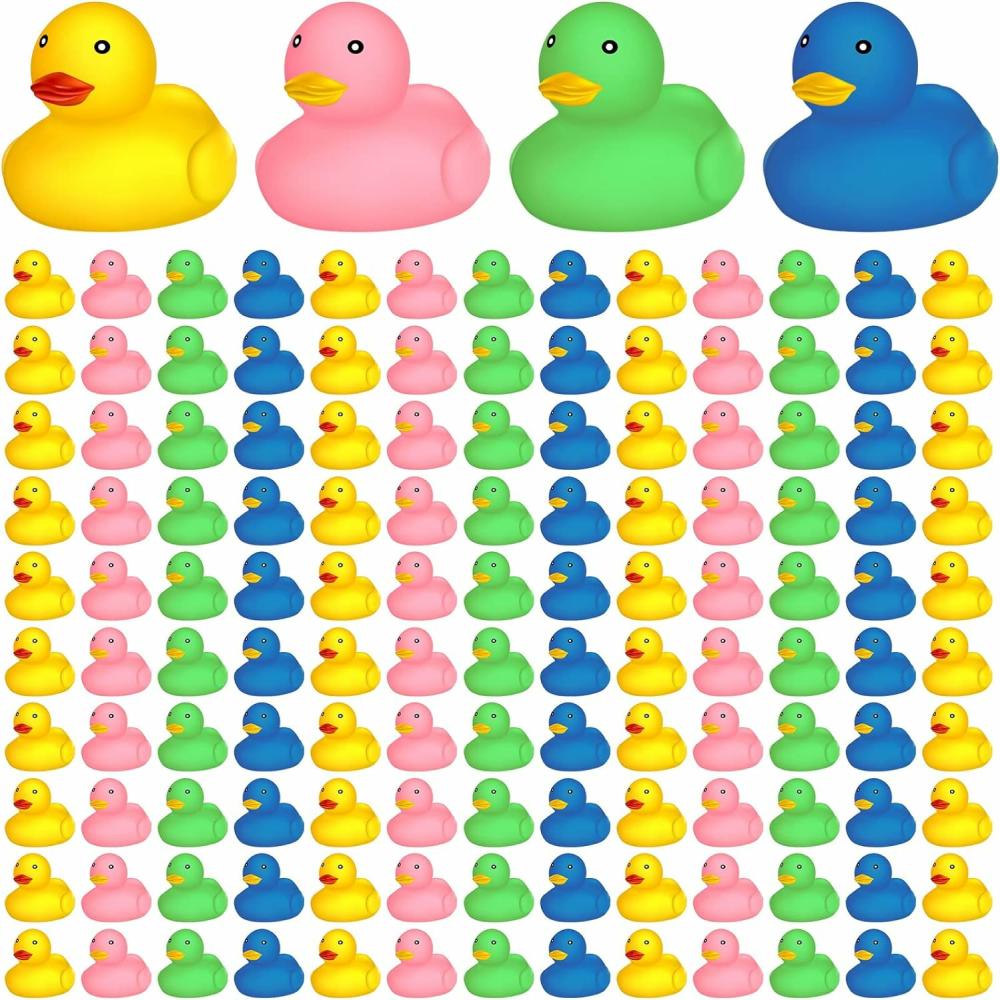 Fürdőjátékok | Rubber Ducks Bath Toy Multicolor Mini Rubber Duck Bulk Float Duck Baby Bath Toy Shower Birthday Party Christmas Favors Gift (100 Pcs) Fürdőjátékok Fürdőjátékok