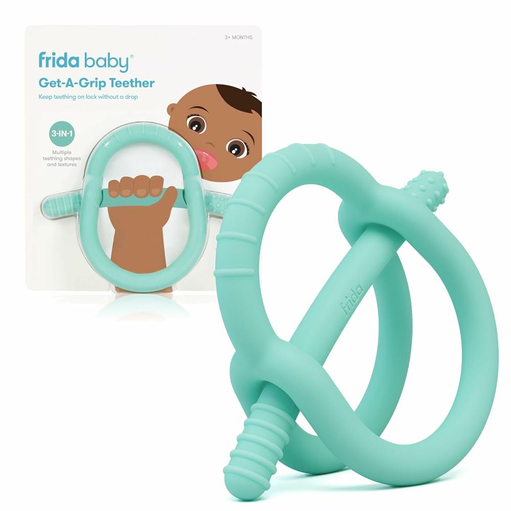 Fogaskarikák | Get-A-Grip Babyteether Szájfájás enyhítésére | 100% élelmiszerminőségű szilikon szájfájás játékok Bpa-mentes, Pvc-mentes | Kék Fogaskarikák Elhalkult Tengeri Színes Fekete