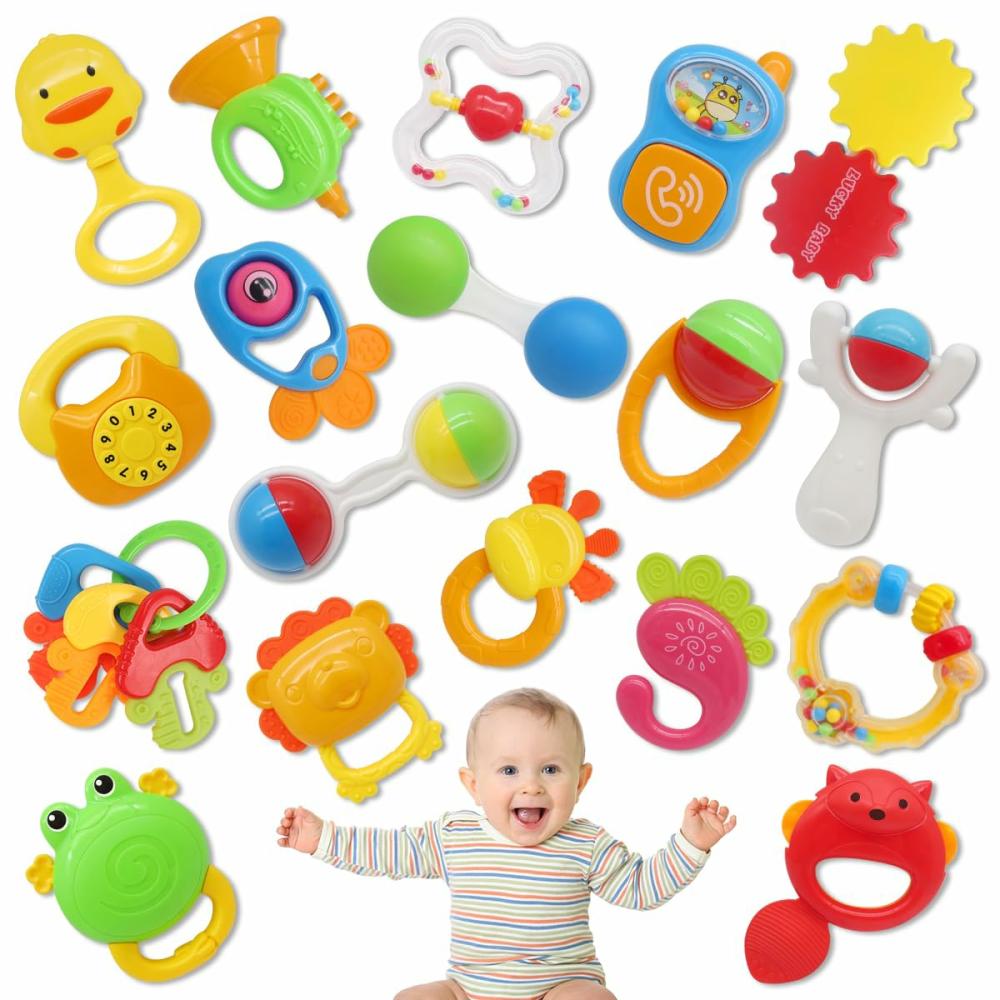 Rattles & Plush Rings | 21Pcs Baba Zörgölők Játékok Közös 3-6 Hónapos Baba Játékok Baba Fogni és Zörgölni Zörgölő Szervizelés Érzékszervi Fésű Music Tanuló Játékok 3 4 5 6 7 8 9 10 11 12 Hónapos 1 Éves Újszülöttek Fiúk Nők Játékai Rattles & Plush Rings Rattles & Plush Rings