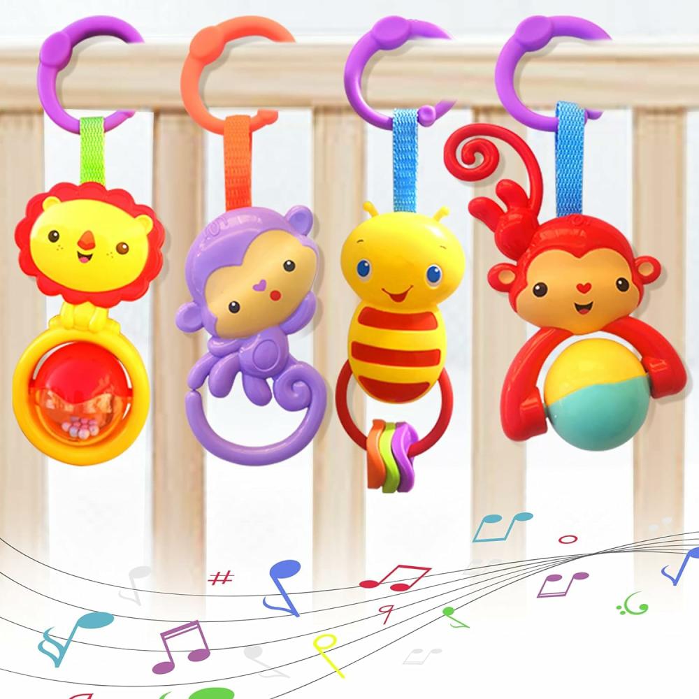 Rattles & Plush Rings | Baba játékok  Képregény állat függő csengő játékok  Kézi csengők babacsendítők  Babaágy  Autóülés  Utazó hinta  Babakocsi játékok  Bébiknek  A legjobb születésnapi ajándék újszülötteknek  4 db csomagban Rattles & Plush Rings 788-6