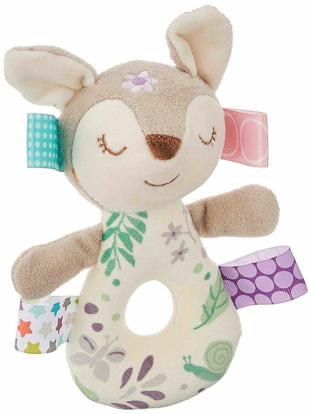 Rattles & Plush Rings | Embroidered Soft Ring Rattle Flora Fawn Rattles & Plush Rings Flóra Fawn