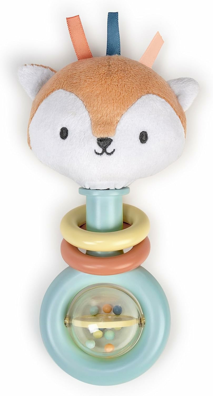 Rattles & Plush Rings | Kis macskarúdó babáknak, növényi alapanyagokból és BPAmentes anyagokból, Macskaféle karakter puha feje Rattles & Plush Rings Kitt a Fox