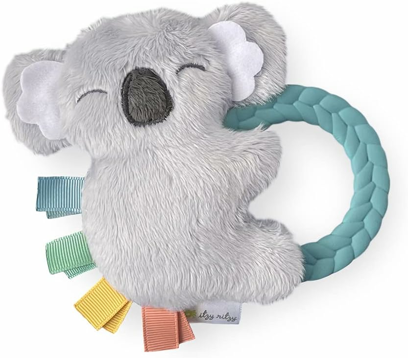 Rattles & Plush Rings | – Ritzy Rattle Pal With Teether – Baba gyökérzési játékjellemzők: Minky plüss karakter, puha csicsergő hang és lágy gyökérzési játékka újszülötteknek (Koala) Rattles & Plush Rings Kanguru