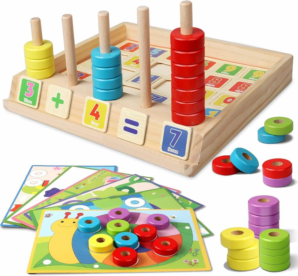 Rendezés és rakás játékok | Montessori Math Manipulatives Toys, Kids Wooden Number Blocks Toys, Kindergarten Learning Education Toy, Preschool Classroom Must Haves, Stem Counting Puzzle Toy Gift For Toddler 3-4-5-6 Years Rendezés és rakás játékok Rendezés és rakás játékok