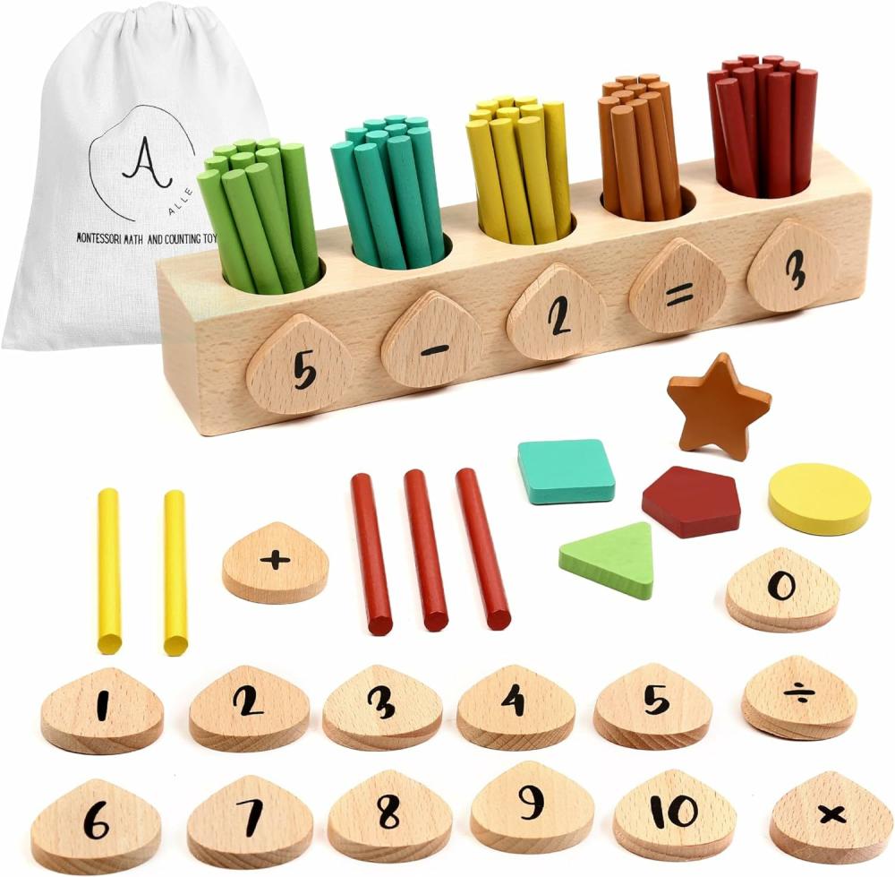 Rendezés és rakás játékok | Montessori Math Toy – Fa matematikai manipulátort 81 darabbal – Matematikai játékok 3-5 éves gyerekeknek – Óvoda matematikai játékok és számoló faragványok – Iskolai matematika és Montessori játékok 3, 4, 5 éveseknek Rendezés és rakás játékok Rendezés és rakás játékok