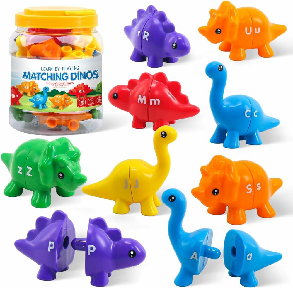 Rendezés és rakás játékok | Montessori tanulójátékok babaoktatásra 1-3 éveseknek  Összehasonlító betűk finom motoros játék  Kétoldalas 26 db ABC dinoszaurusz ABC játék gyerekeknek 3-5 éveseknek  ABC tanulási dinoszaurusz készlet óvodásoknak Rendezés és rakás játékok Rendezés és rakás játékok