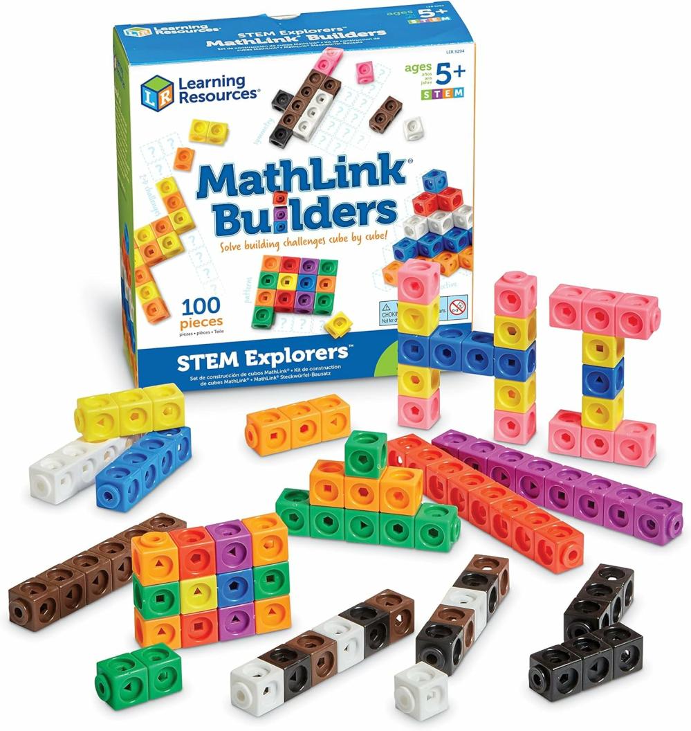 Tevékenység kockák | Stem Explorers Mathlink Builders – 100 db 5 éves kortól  Kertészeti Stem tevékenységek  Matematikai tevékenységi csomag és játékok gyerekeknek  Kapcsolódó kockák Tevékenység kockák Tevékenység kockák