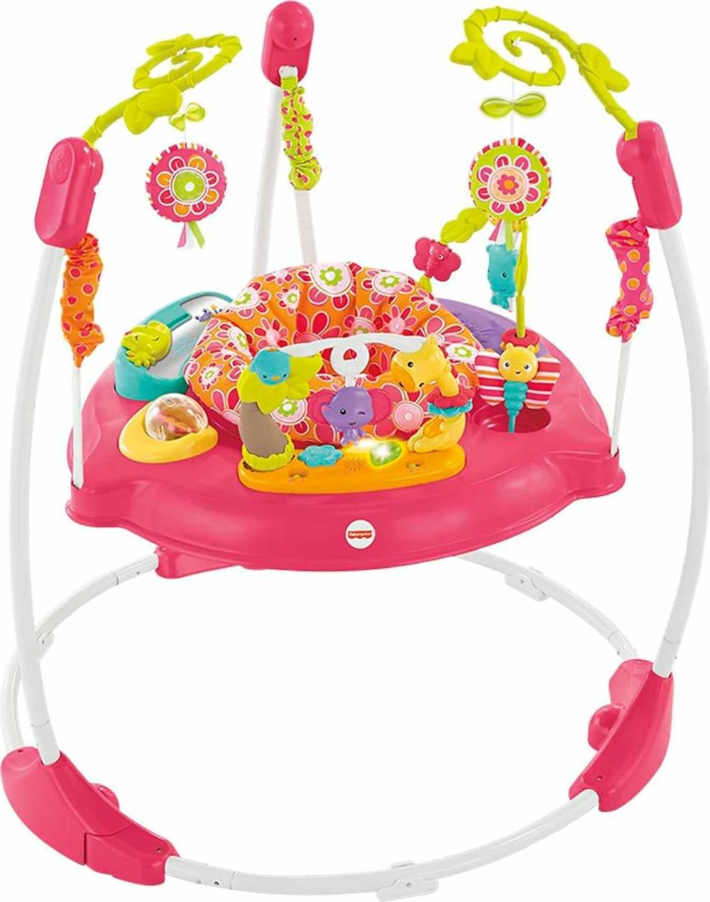 Tevékenységközpontok | Bouncer Pink Petals Jumperoo Tevékenységközpont Zenei Világítófényekkel, Hangokkal és Fejlődési Játékokkal Tevékenységközpontok Pink Petals - Rózsaszín levéllel