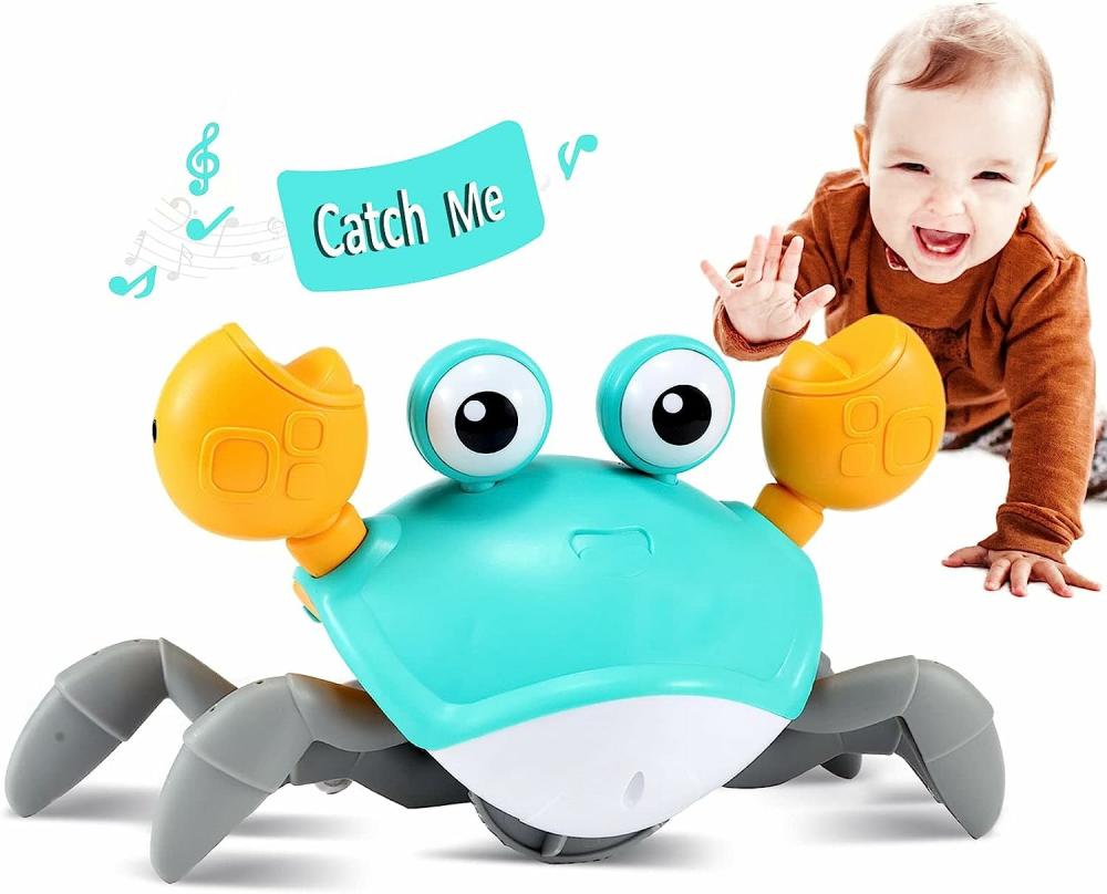 Zenei játékok | Crawling Crab Baby Toy – Bébi használati játékok 3 4 5 6 7 8 9 10 11 12 Babák 3-6 6-12 Tanulás és mászás 9-12 12-18 Sétáló baba 36 hónapos Zenei fejlődés 1. születésnapi ajándékok Zenei játékok