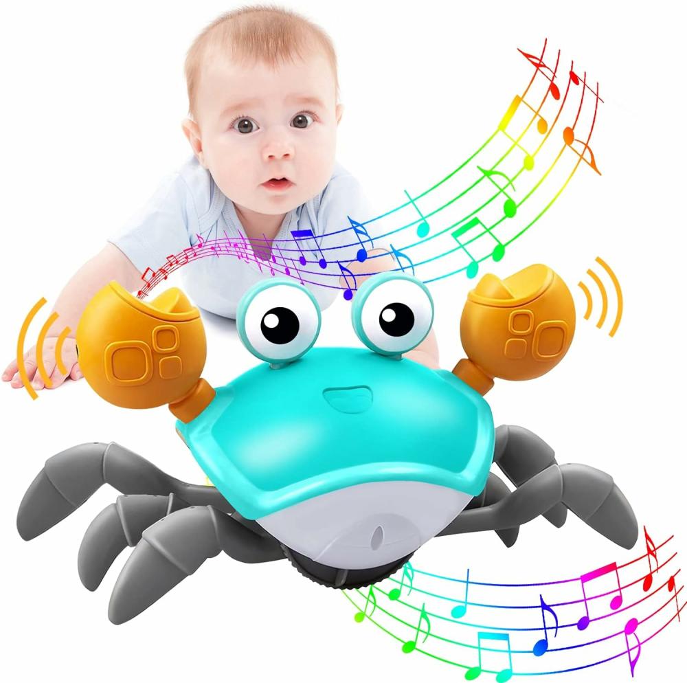 Zenei játékok | Crawling Crab Baby Toy, Tummy Time Baby Toys With Music And Led Light Will Automatically Avoid Obstacles, Build In Rechargeable Battery For Toddler Interactive Development Toy Zenei játékok Kék