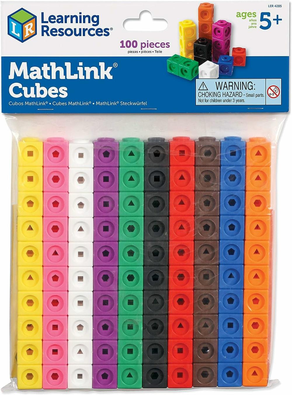 Rendezés és rakás játékok | Mathlink Cubes – 100 kocka készlet 5+ éveseknek, óvoda, STEM tevékenységek, matematikai eszközök, otthoni oktatási kellékek, tanárok kellékei Rendezés és rakás játékok Rendezés és rakás játékok